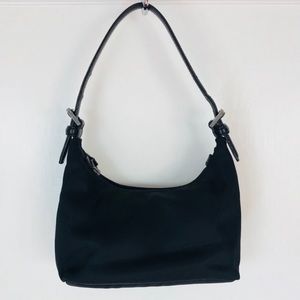 Coach Black Nylon Mini Handbag Leather Handle